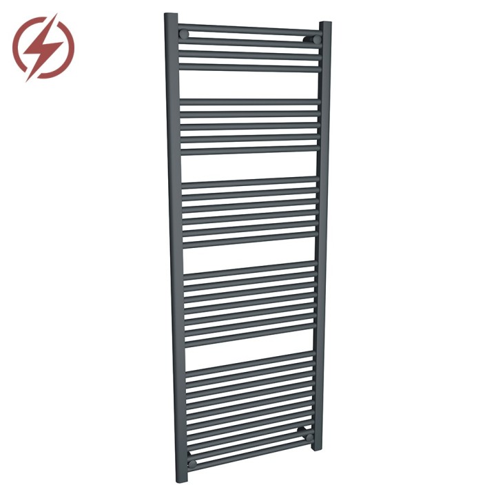 600mm (w) x 1600mm (h) Electric "Anthracite" Towel Rail (Single Heat or Thermostatic Option)