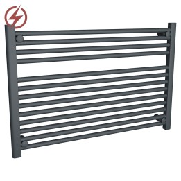900mm (w) x 600mm (h) Electric "Anthracite" Towel Rail (Single Heat or Thermostatic Option)