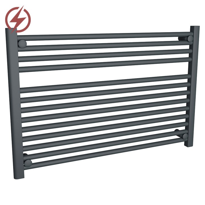 900mm (w) x 600mm (h) Electric "Anthracite" Towel Rail (Single Heat or Thermostatic Option)