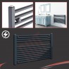 900mm (w) x 600mm (h) Electric "Anthracite" Towel Rail (Single Heat or Thermostatic Option)