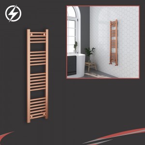 300mm (w)  x 1200mm (h) Electric "Brushed Copper" Towel Rail