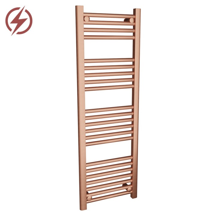 400mm (w)  x 1200mm (h) Electric "Brushed Copper" Towel Rail
