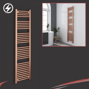 400mm (w)  x 1600mm (h) Electric "Brushed Copper" Towel Rail