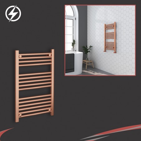 500mm (w)  x 800mm (h) Electric "Brushed Copper" Towel Rail