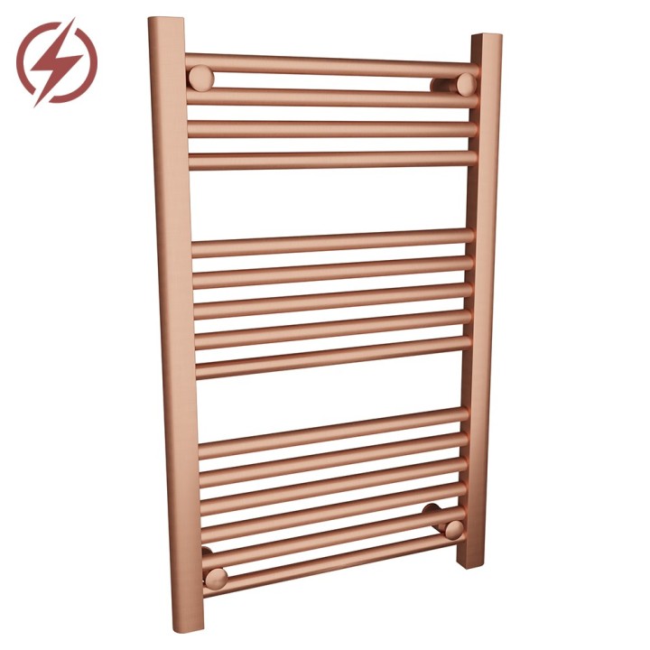 500mm (w)  x 800mm (h) Electric "Brushed Copper" Towel Rail