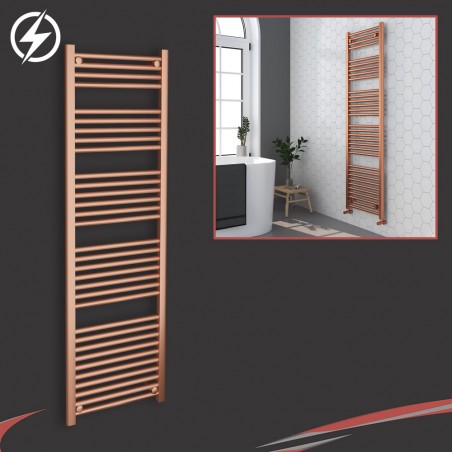 500mm (w)  x 1600mm (h) Electric "Brushed Copper" Towel Rail