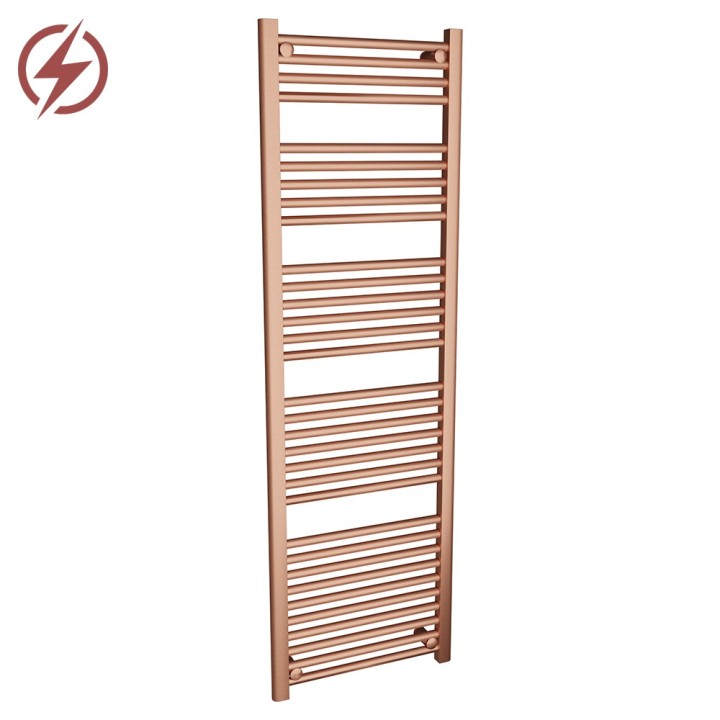 500mm (w)  x 1600mm (h) Electric "Brushed Copper" Towel Rail