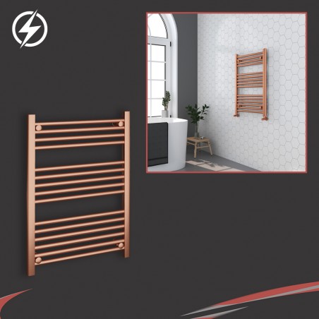 600mm (w)  x 800mm (h) Electric "Brushed Copper" Towel Rail