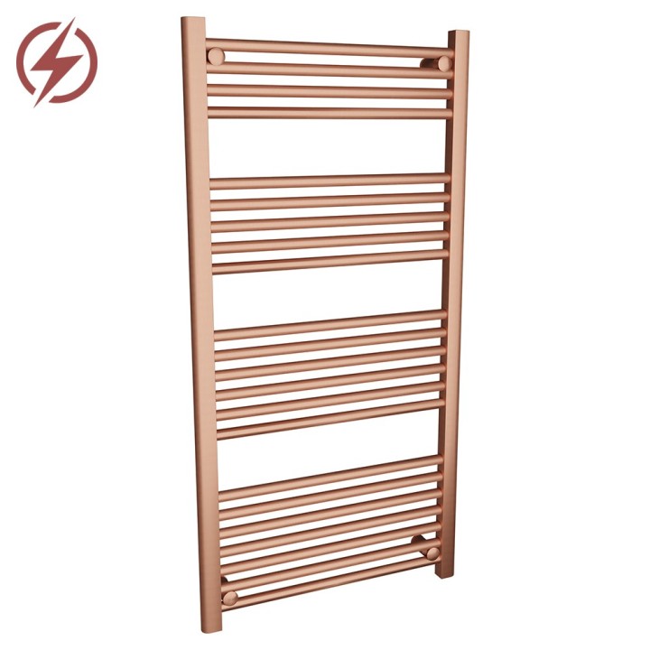 600mm (w)  x 1200mm (h) Electric "Brushed Copper" Towel Rail