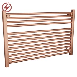 900mm (w) x 600mm (h) Electric "Straight Brushed Copper" Towel Rail