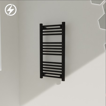 400mm (w) x 800mm (h) Electric Black Towel Rail