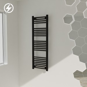 400mm (w) x 1200mm (h) Electric Black Towel Rail