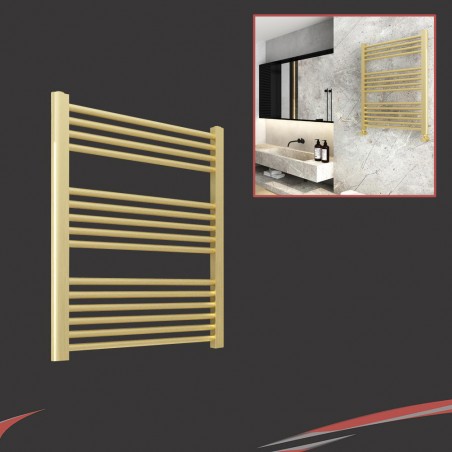 600mm (w)  x 800mm (h) "Straight Brushed Brass" Towel Rail