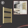 500mm (w)  x 800mm (h) Electric "Straight Brushed Brass" Towel Rail