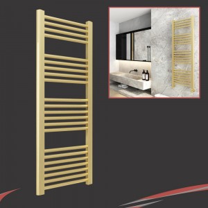 400mm (w)  x 1200mm (h) "Straight Brushed Brass" Towel Rail