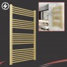 600mm (w)  x 1200mm (h) Electric "Straight Brushed Brass" Towel Rail