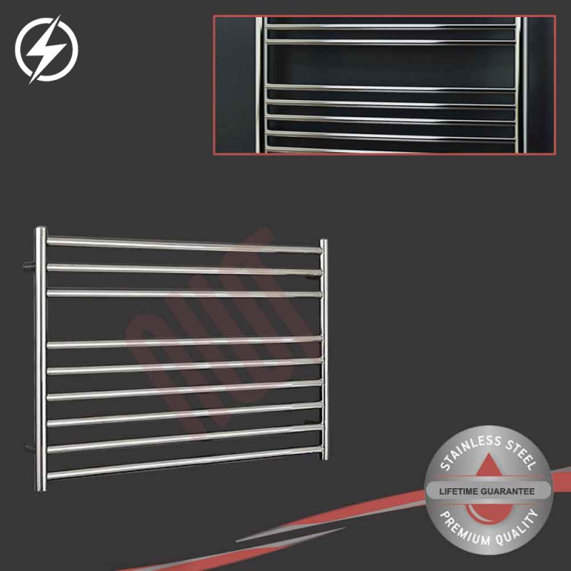 1000mm (w) x 600mm (h) Electric "Polished Stainless Steel" Heated Towel Rail