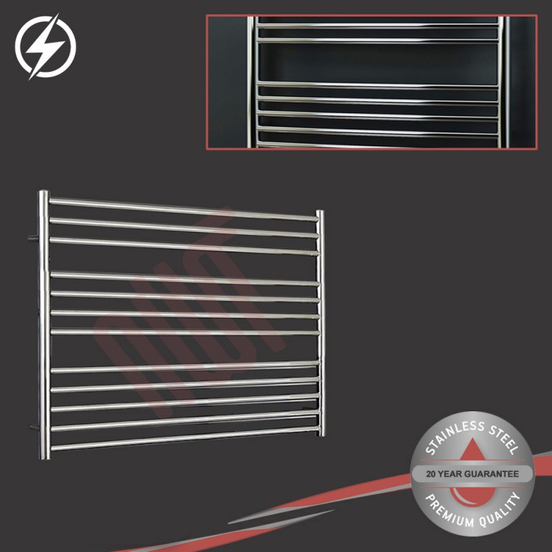 1000mm (w) x 800mm (h) Electric "Polished Stainless Steel" Heated Towel Rail