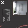 500mm (w) x 800mm (h) Electric Brushed Stainless Steel Towel Rail (Single Heat or Thermostatic Option)