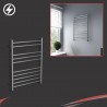 600mm (w) x 800mm (h) Electric Brushed Stainless Steel Towel Rail (Single Heat or Thermostatic Option)