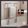 673mm (w) x 963mm (h) "Old Colwyn" Chrome & White Electric Traditional Towel Rail