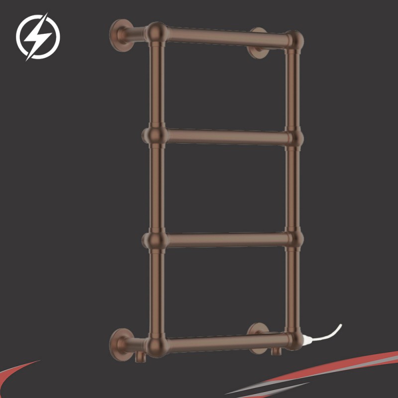 500mm (w) x 750mm (h) "Harley" Brushed Bronze Electric Traditional Towel Rail