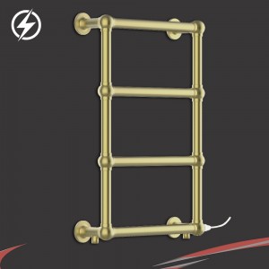 500mm (w) x 750mm (h) "Harley" Brushed Brass Traditional Towel Rail (Single Heat)