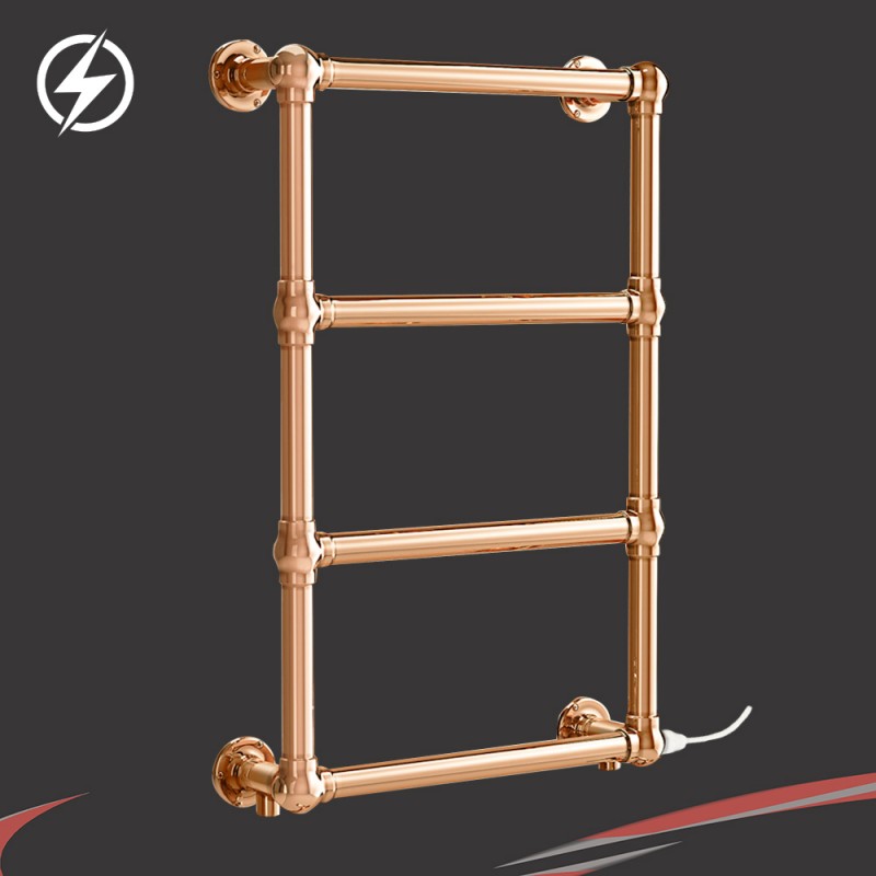 500mm (w) x 750mm (h) "Harley" Copper Traditional Towel Rail (Single Heat)