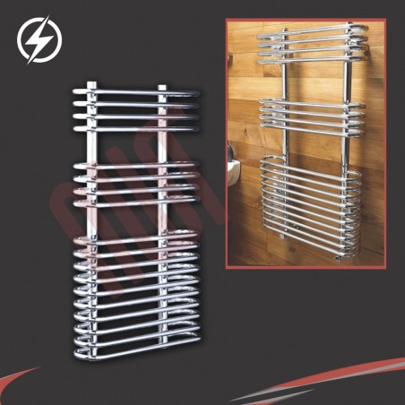 500mm (w) x 900mm (h) Electric "Neath" Chrome Towel Rail