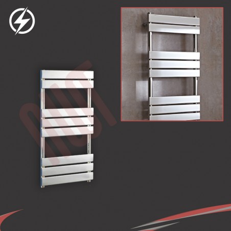 500mm (w) x 950mm (h) "Vega" Electric Chrome Designer Towel Rail