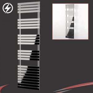 500mm (w) x 1742mm (h) Electric "Solar" Chrome Designer Towel Rail