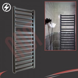 500mm (w) x 1165mm (h) Electric "Denbigh" Black Towel Rail