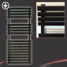 500mm (w) x 1106mm (h) Electric "Solar" Black Designer Towel Rail