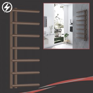 500mm (w) x 1200mm (h) Electric "Mira" Brushed Bronze Towel Rail