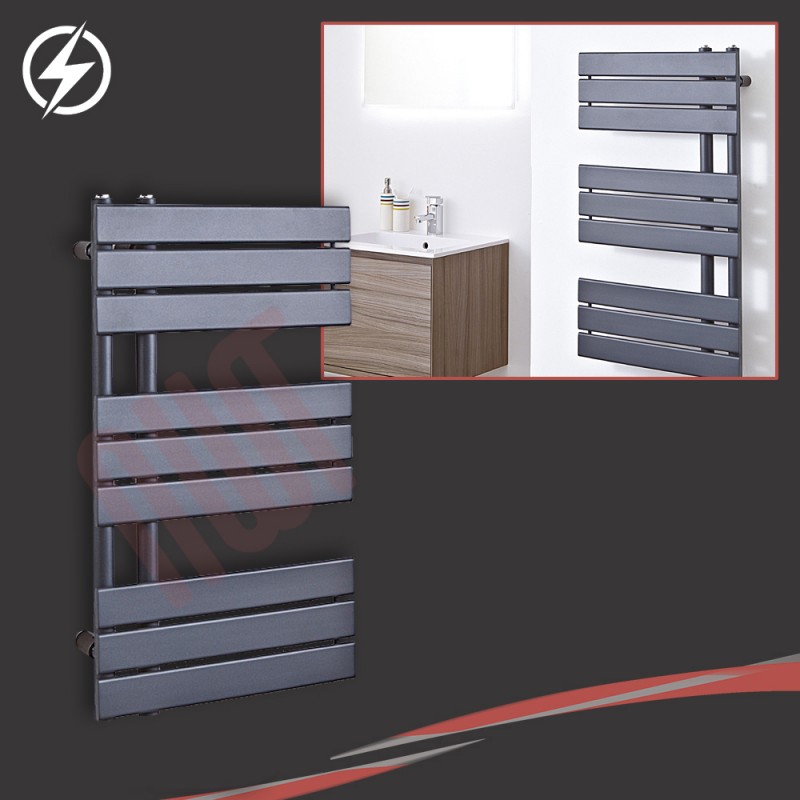 500mm (w) x 800mm (h) Electric "Apollo" Anthracite Heated Towel Rail