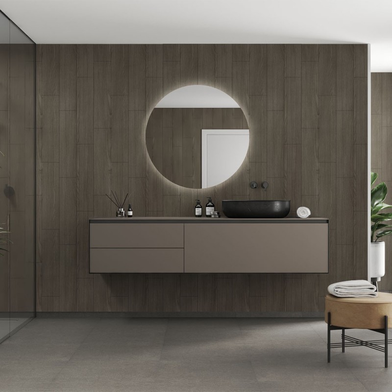 Dark Wood Scandinavian Tile Effect - Fibo