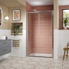 Lucie 8mm Chrome Single Sliding Shower Doors - Insitu