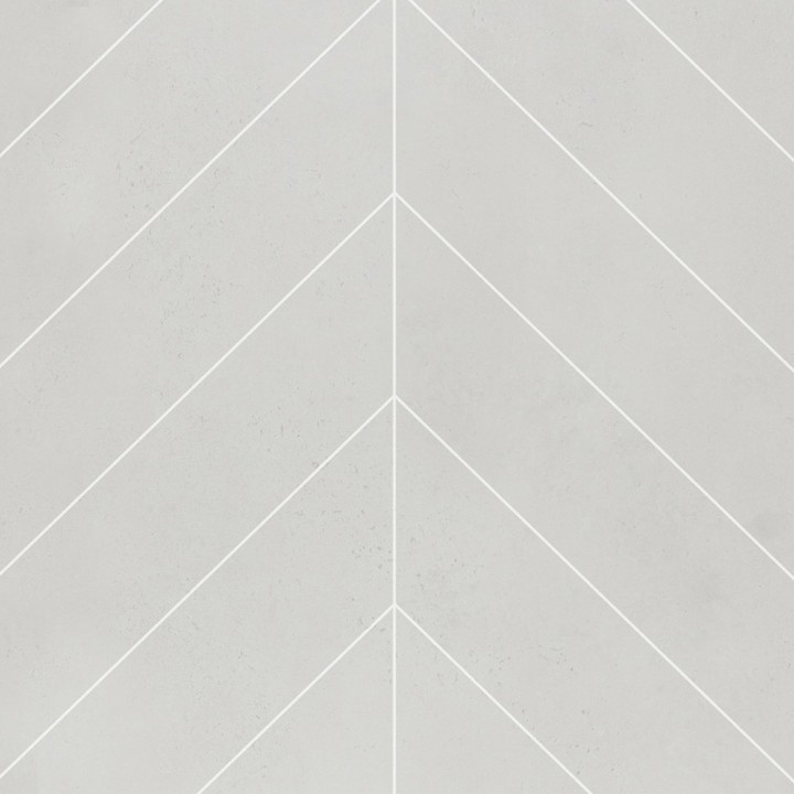 Grey Cement Chevron Urban Tile Effect - Fibo - Closeup