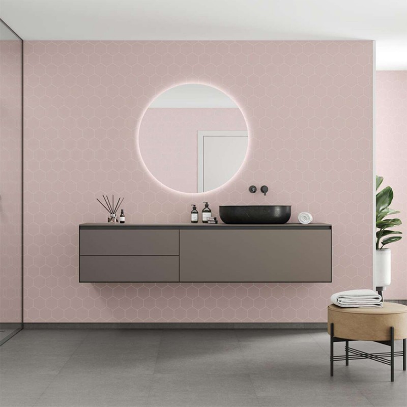 Dusky Pink Hexagonal Urban Tile Effect - Fibo