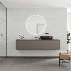 White Silk Hexagonal Urban Tile Effect - Fibo