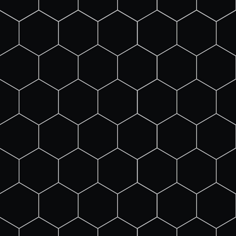 Black Silk Hexagonal Urban Tile Effect - Fibo