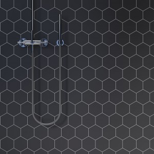 Black Silk Hexagonal Urban Tile Effect - Fibo