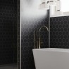 Black Silk Hexagonal Urban Tile Effect - Fibo