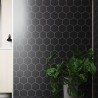 Black Silk Hexagonal Urban Tile Effect - Fibo