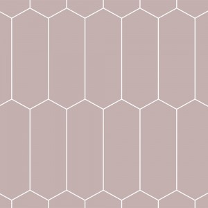 Dusky Pink Elongated Hexagonal Urban Tile Effect - Fibo