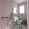 Dusky Pink Elongated Hexagonal Urban Tile Effect - Fibo