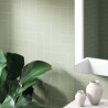 Olive Green Straight Herringbone Urban Tile Effect - Fibo