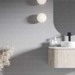 Medium Gray Metro Brick Urban Tile Effect - Fibo