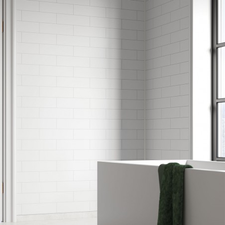 White Silk Metro Brick Urban Tile Effect - Fibo