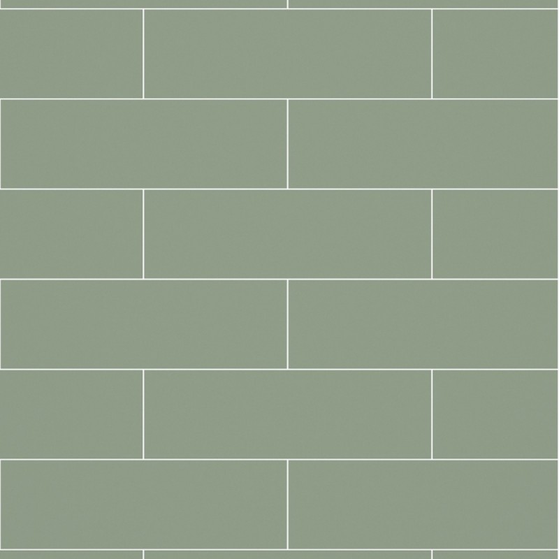 Olive Green Metro Brick Urban Tile Effect - Fibo - Closeup